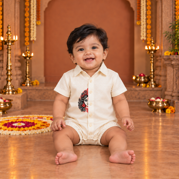 Durga Devi Darshan Family Combo - Baby Romper