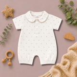 Tiny Floral Print Peter Pan Collar Baby Romper Suit