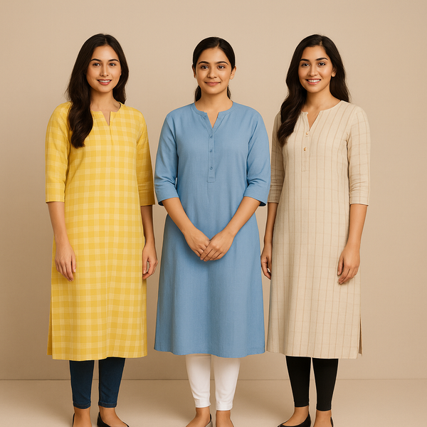 Year End Thanksgiving sale 2025 - Pack of 3 Kurtis ( YETS )
