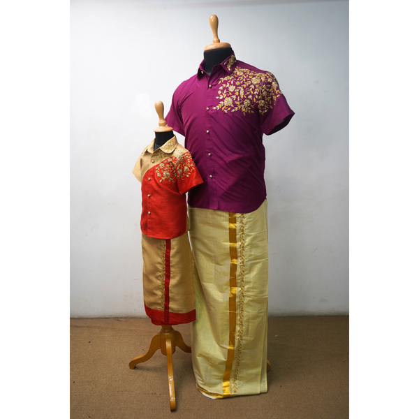 Royal Heritage Father & Son Dhoti Set