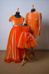 orange Matching Family Outfit- Mom, Dad and Baby