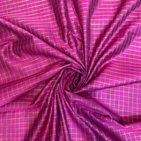 Royal Magenta Pink Checks Baby Ethnic Romper with Kasavu Dhoti
