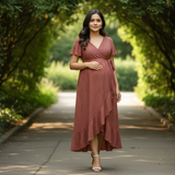 Terracotta Stripe Cotton Customised Maternity Wear Collection