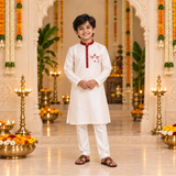 Durga Shakti Raw Silk Family Combo - Boy Kid Kurta