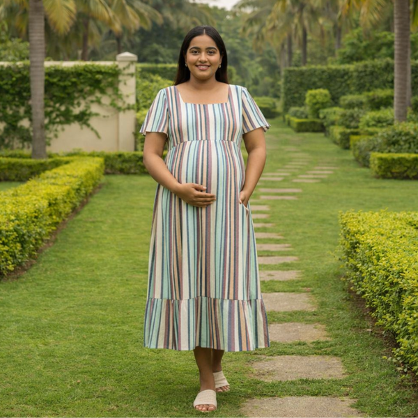 Pastel Multi -Stripe Customised Maternity Wear.