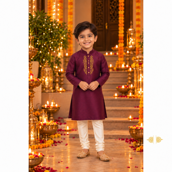 Royal Vines Festive Family Combo -Boy Kid Kurti