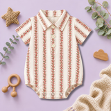 Vintage Rose Stripe Baby Romper Shirt