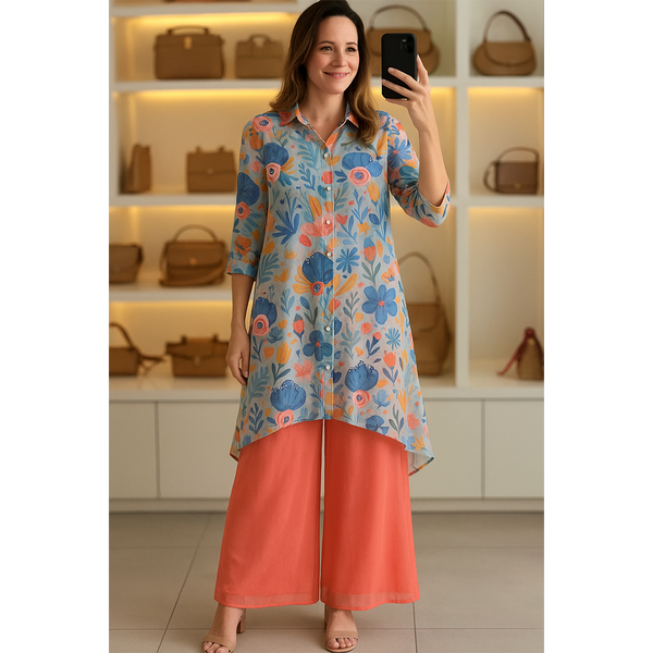 Collared Georgette Coord