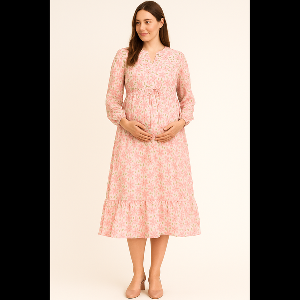 Blush Bloom Dress – Soft Pink Floral Elegance