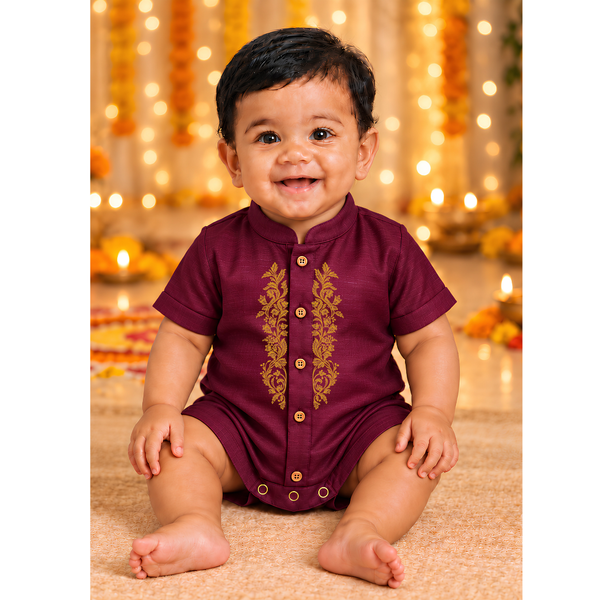 Royal Vines Festive Family Combo - Baby Romper
