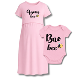 “Queen Bee & Bae Bee Matching Maternity & Baby Set"
