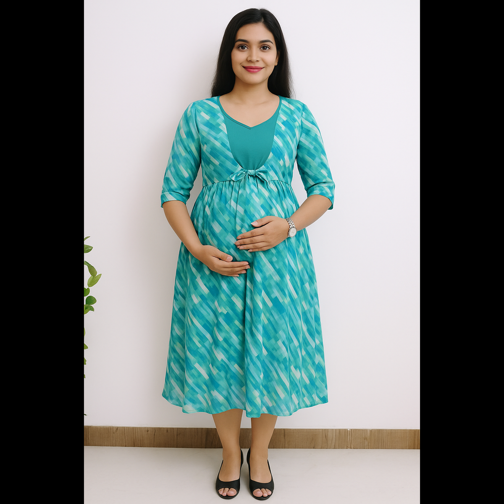 Aqua Geometric Dress