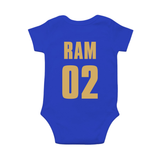 Italy Football Team Inspired Baby Romper – Royal Blue Soccer Bodysuit