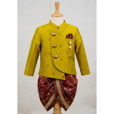Royal Mustard & Maroon Ethnic Sibling Matching Outfit Set