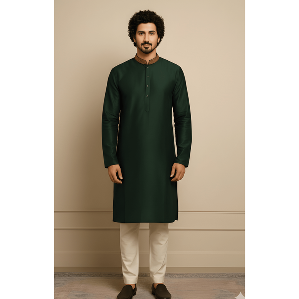 HERITAGE RAW SILK_GREEN_DAD SET