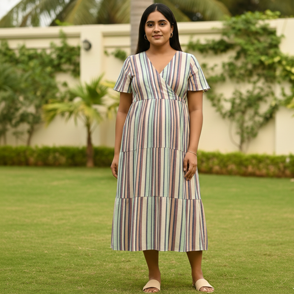 Pastel Multi -Stripe Customised Maternity Wear.