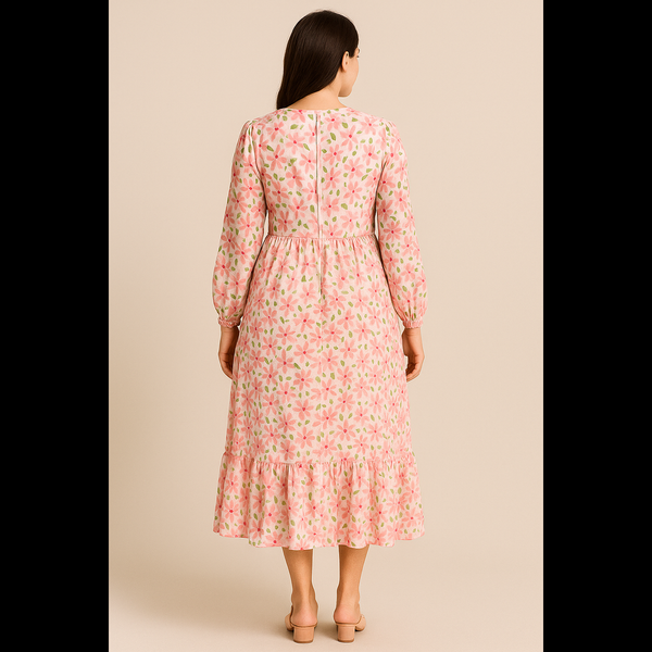 Blush Bloom Dress – Soft Pink Floral Elegance