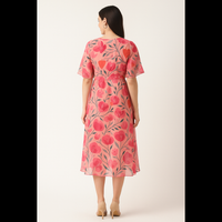 Blossom Pink Floral Midi Dress