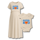 "Super Mom & Baby Matching Outfit Set