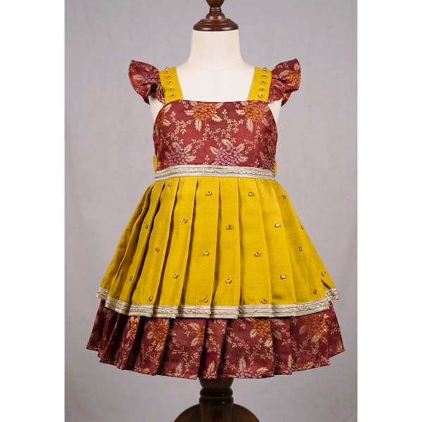 Royal Mustard & Maroon Ethnic Sibling Matching Outfit Set