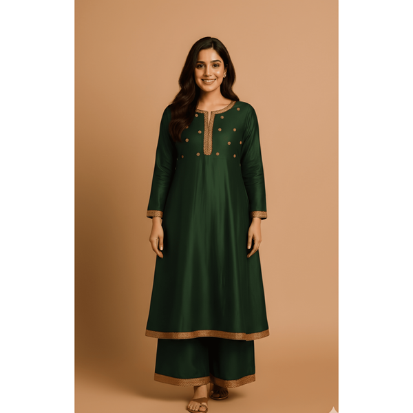 REGAL RAW SILK_GREEN_MOM SET