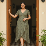 Sage Leaf Cotton Customised Maternity Wear.