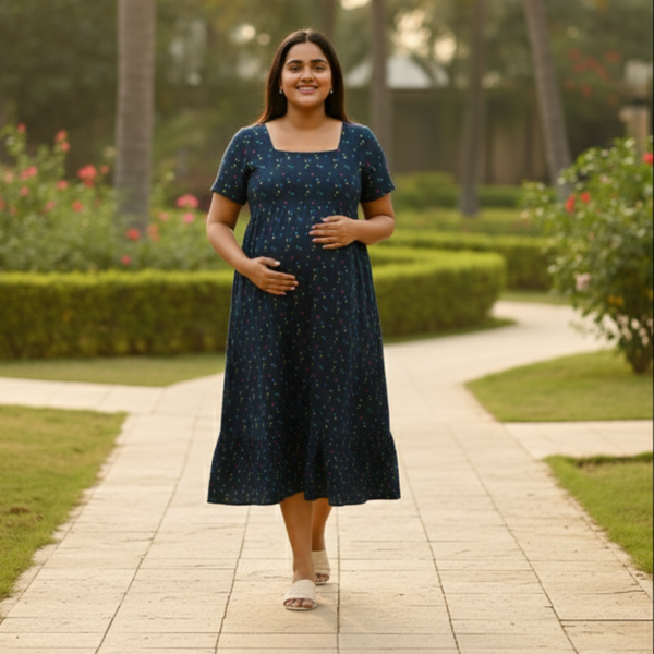 Midnight Hearts Navy Cotton Maternity wear