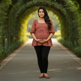 Terracotta Stripe Cotton Customised Maternity Wear Collection