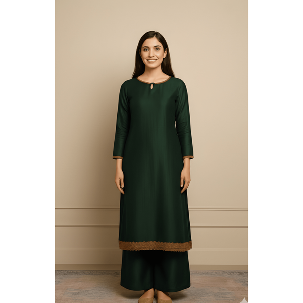 HERITAGE RAW SILK_GREEN_MOM SET