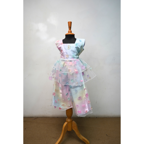 Pastel Blossom Layered Girls Dress