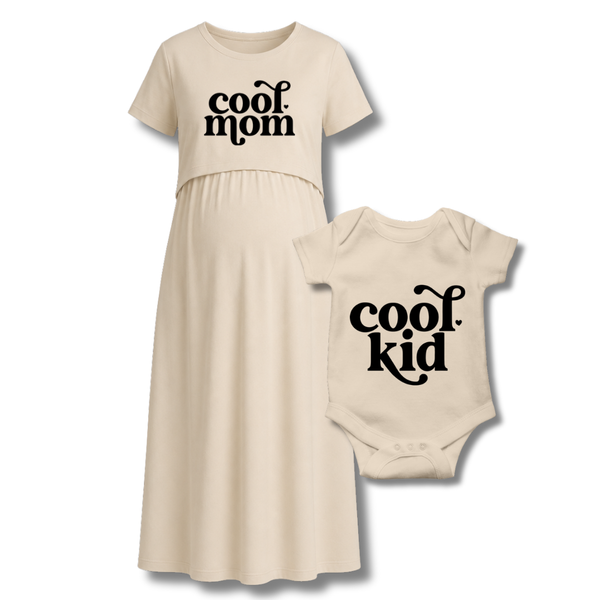 "Cool Mom & Cool Kid Matching Maternity Set"