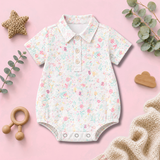 Pastel Garden Print Baby Romper Shirt