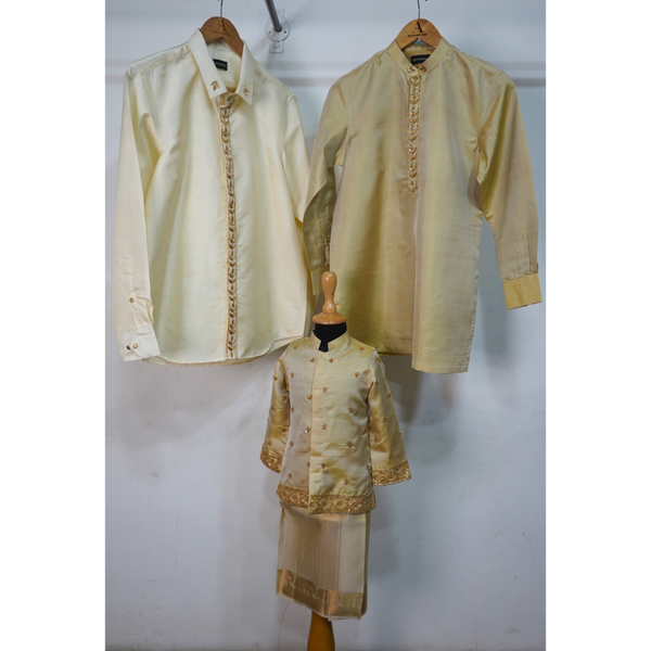 Golden Ivory Classic Family Matching Outfit Set
