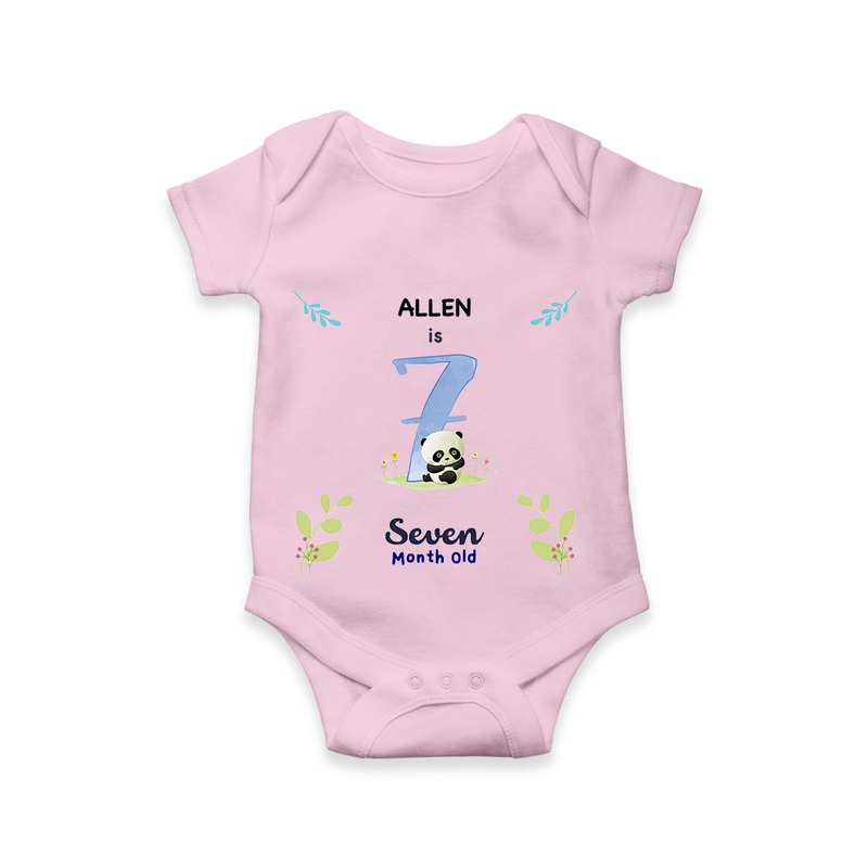 7th Month Birthday Printed Baby Onesies - Cute Animal Designs for Every Month