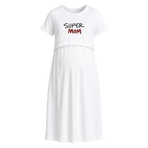 Super Mom Power Statement Maternity Maxi Dress