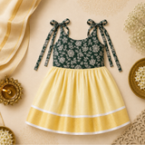 Emerald Garden Tie-Shoulder Baby Frock