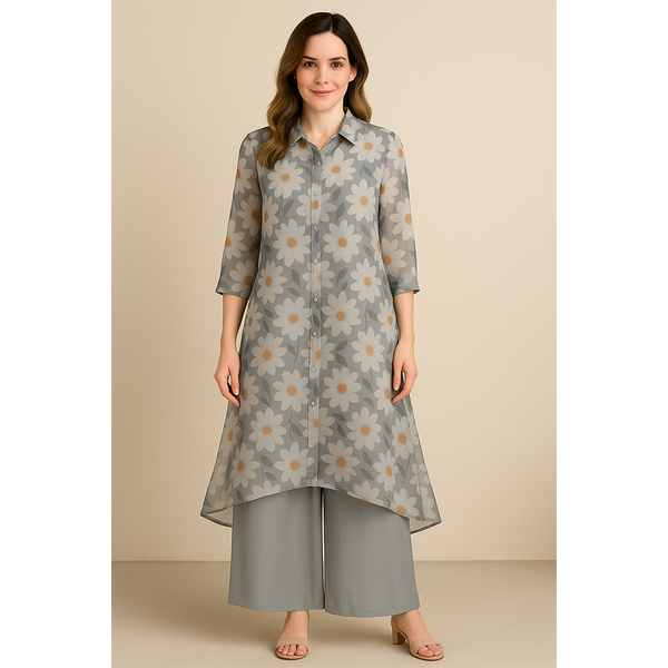 Collared Georgette Coord