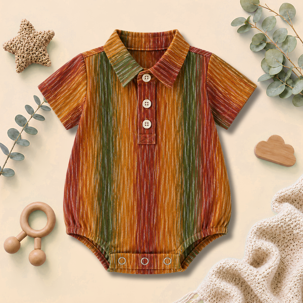 Rustic Multicolour Stripe Baby Romper Shirt