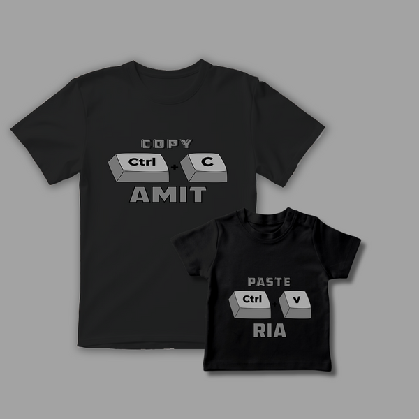 Celebrate the Fathers' day with "Copy & Paste" Black Colored Combo T-shirt