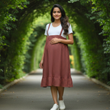 Terracotta Stripe Cotton Customised Maternity Wear Collection