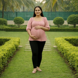 Rosewood Stripe Cotton Customised Maternity Wear
