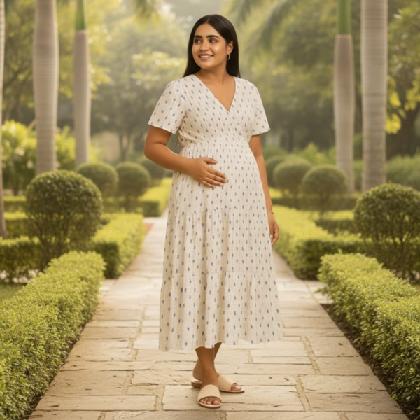 Indigo Speck Cotton  Customised Maternity Collection