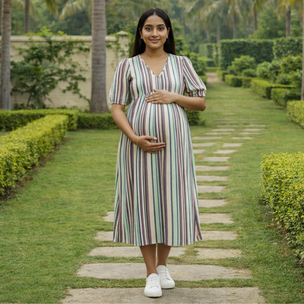 Pastel Multi -Stripe Customised Maternity Wear.