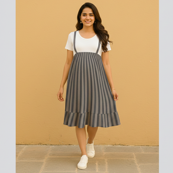 Muted Blue-Grey Stripes Customised Maternity Collection