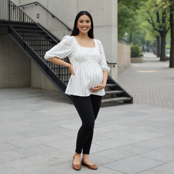 Coastal Stripe Cotton Customised Maternity Wear.