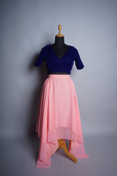 Year-end Sale : Peachy pink Handkerchief skirt