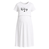 Wifey Love Minimal Typography Maternity Maxi Dress
