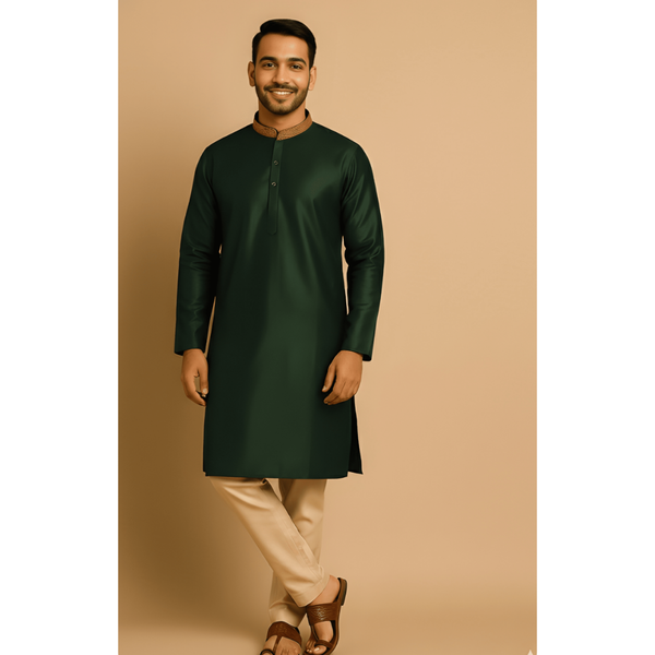 ROYAL HERITAGE RAW SILK_GREEN_DAD SET