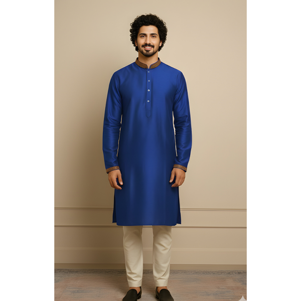 HERITAGE RAW SILK_BLUE_DAD SET
