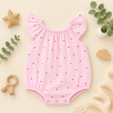 Sweetheart Print Flutter-Sleeve Baby Romper